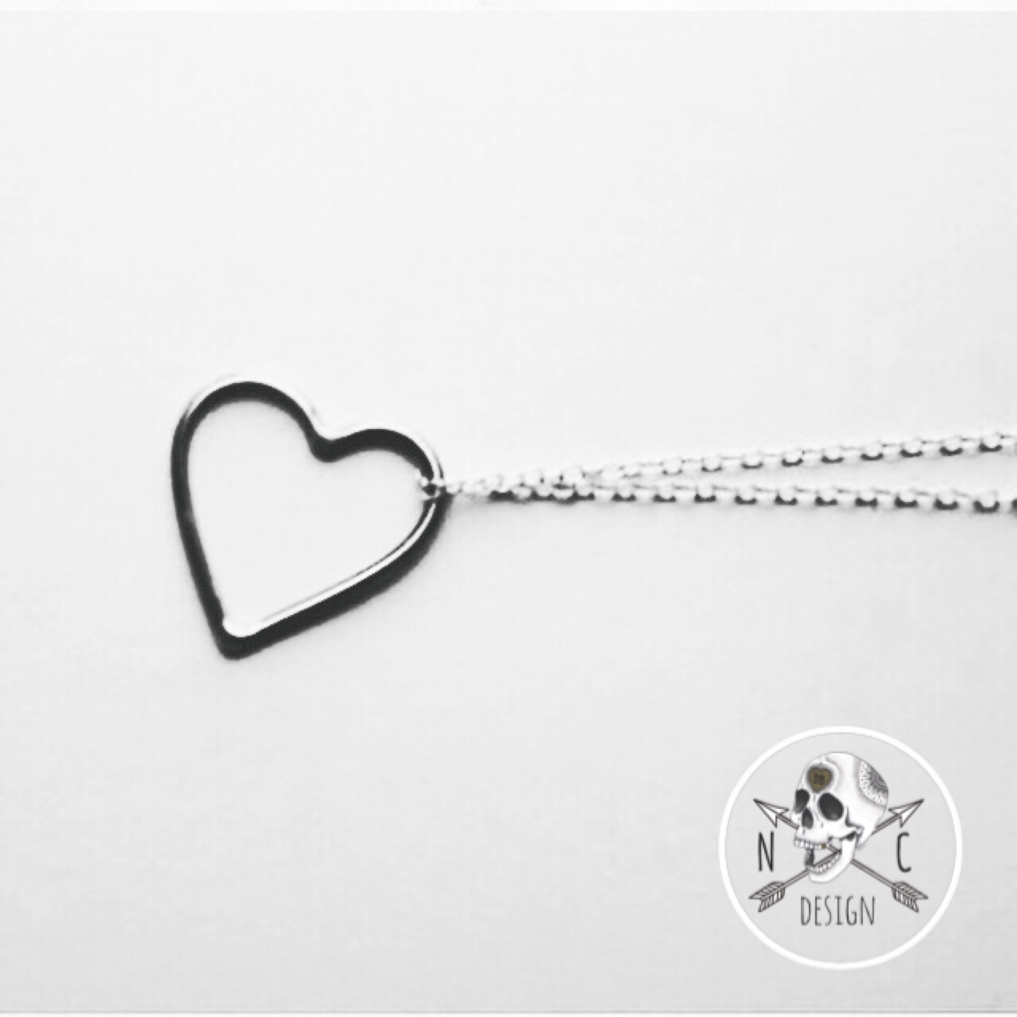 Silver heart necklace by Nicola Clarke Design Silver Heart Necklace
